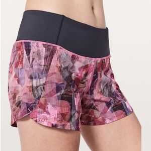 Lululemon Run Times Short II *4" Sun Dazed Multi Pink / Super Dark size 4